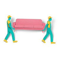 Men moving sofa