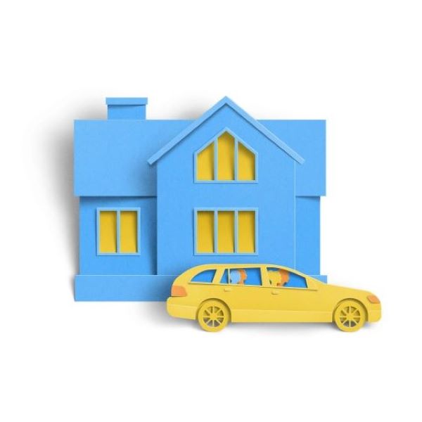 Car in front of house